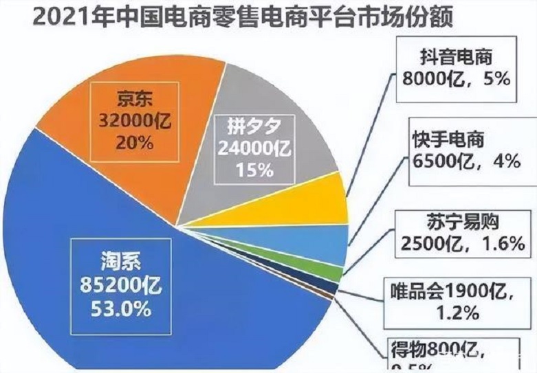 2021年垂直電商零售市場份額